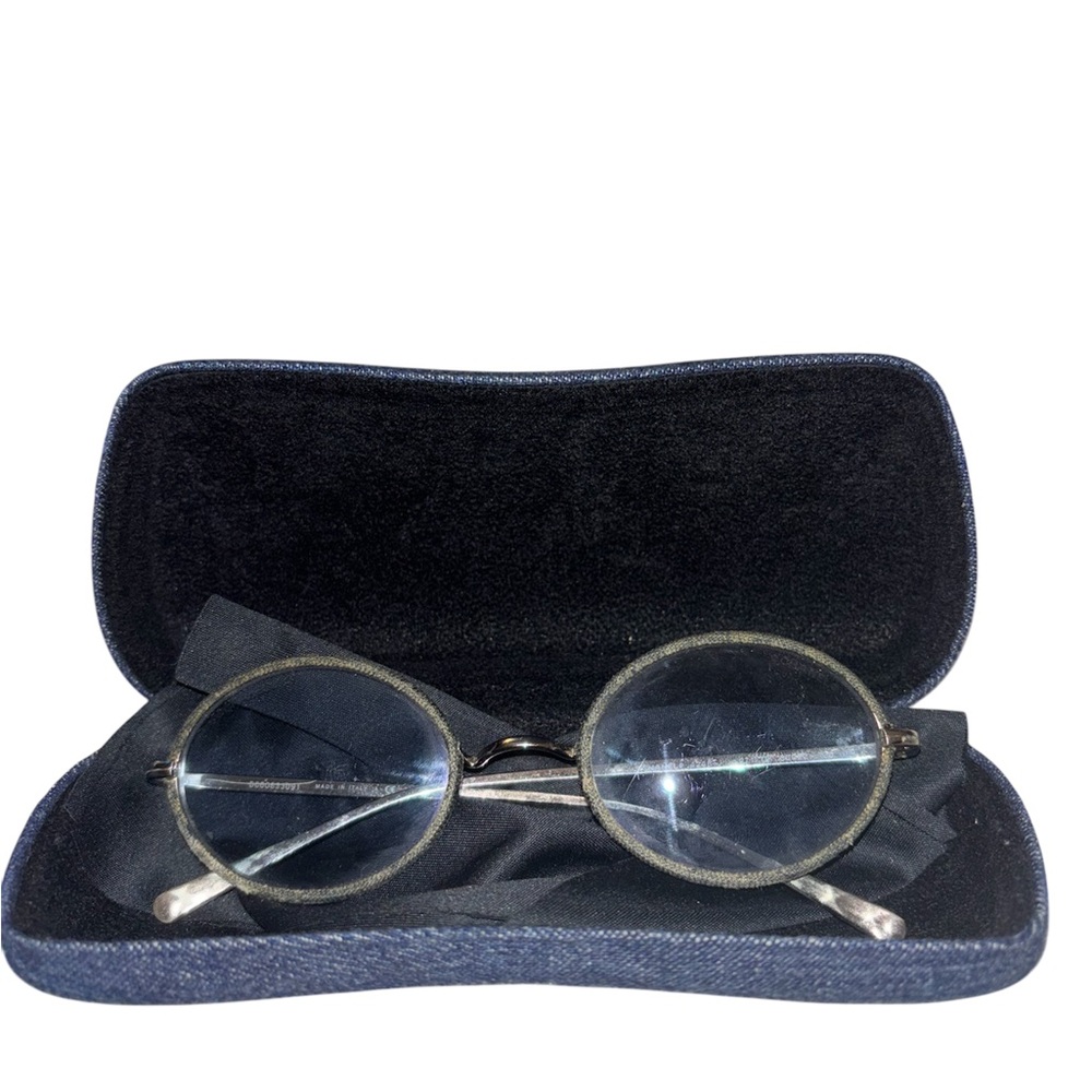 Chanel Denim Oval Silver Metal Frames